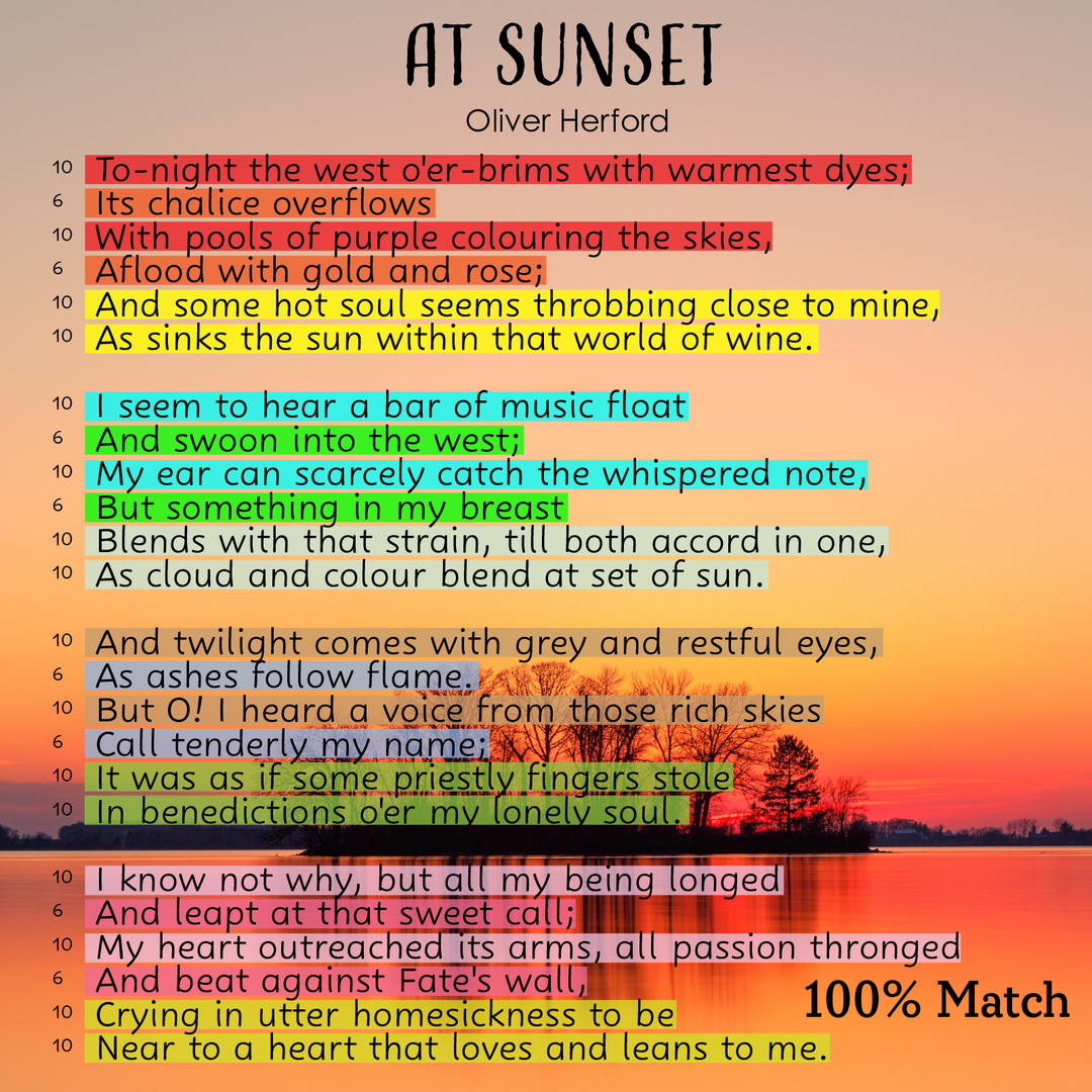At Sunset - Poet Tree Poetry